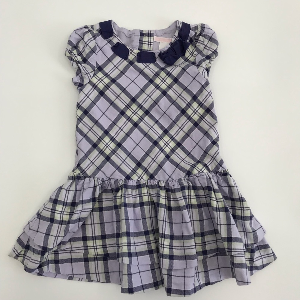 Janie and Jack purple plaid girls 18-24 m dress